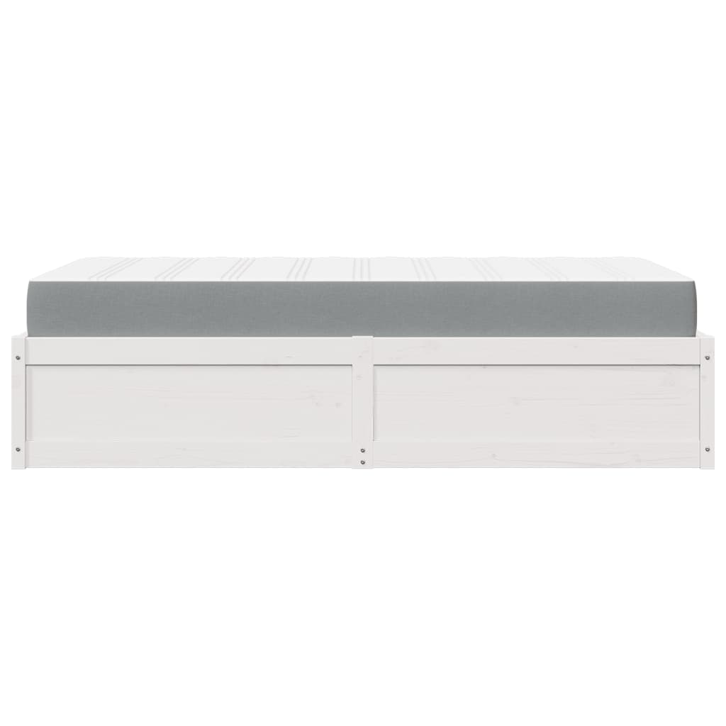 Pack lit blanc et matelas PAQUITO 90x190cm