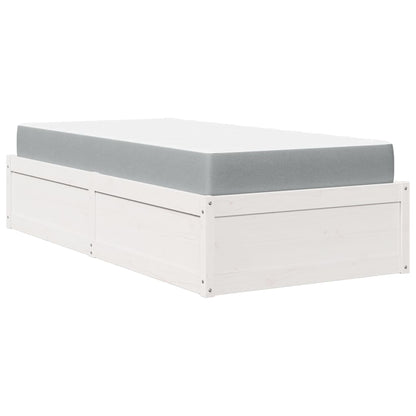 Pack lit blanc et matelas PAQUITO 90x190cm