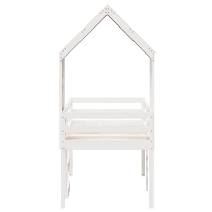 Letto alto con tetto 75x190 cm in legno di pino solido