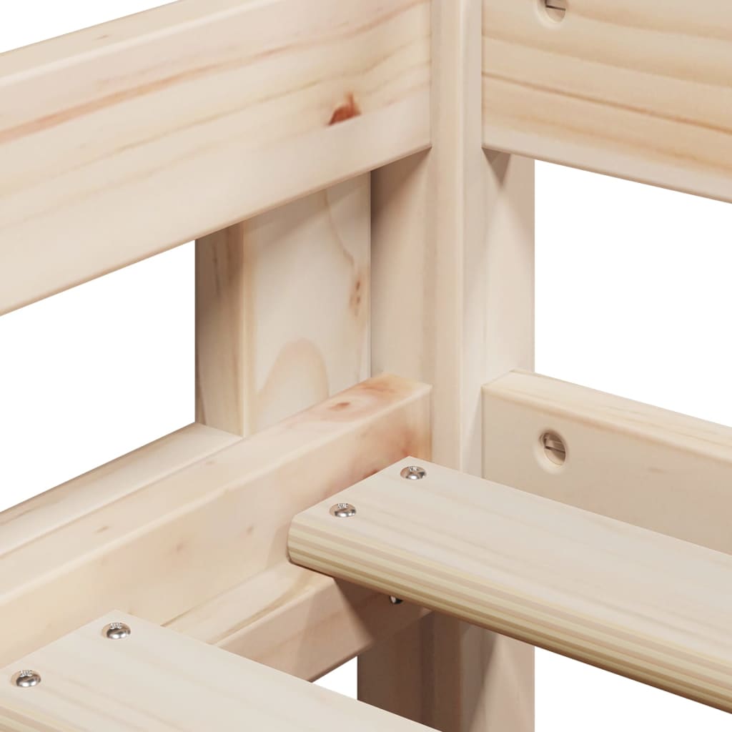 Letto alto con tetto 75x190 cm in legno di pino solido