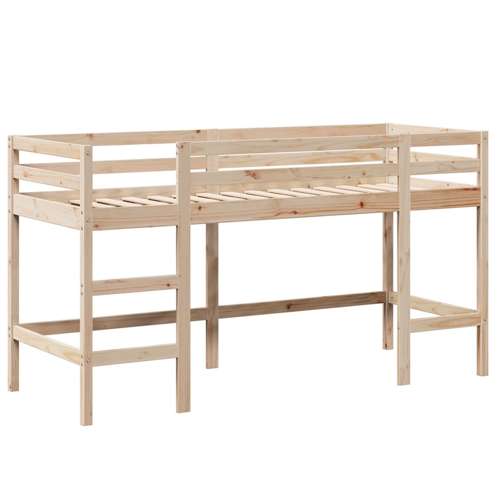 Letto a castello e scala e tetto 90x190 cm in legno di pino solido