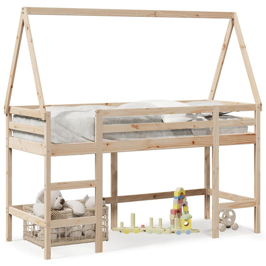 Etagenbett und Skala und Dach 90x190 cm Festkieferholz