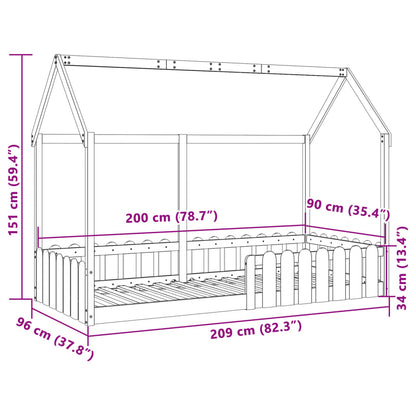 Farmetto del letto per bambini 70x140 cm in legno di pino solido