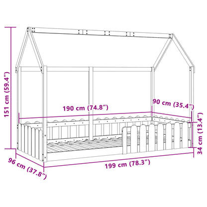 Farmetto del letto per bambini 70x140 cm in legno di pino solido