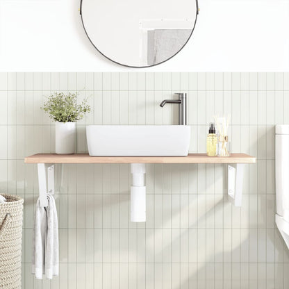 Steel wall shelf steel and solid oak wood