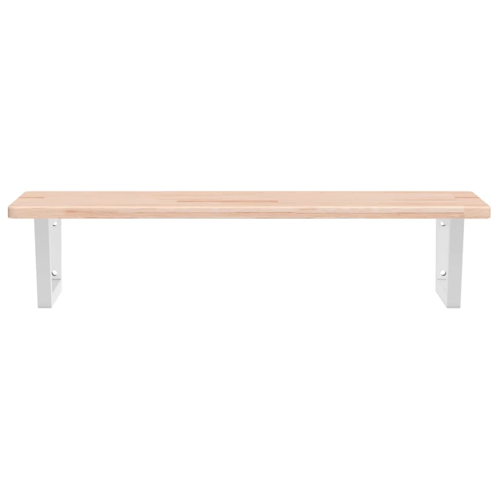 Steel wall shelf steel and solid oak wood