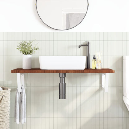 Steel wall shelf steel and solid oak wood