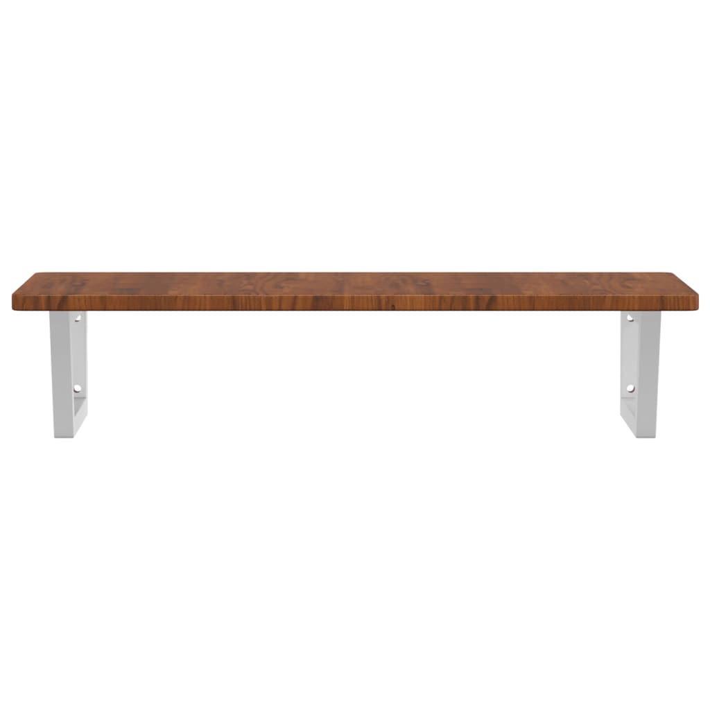 Steel wall shelf steel and solid oak wood