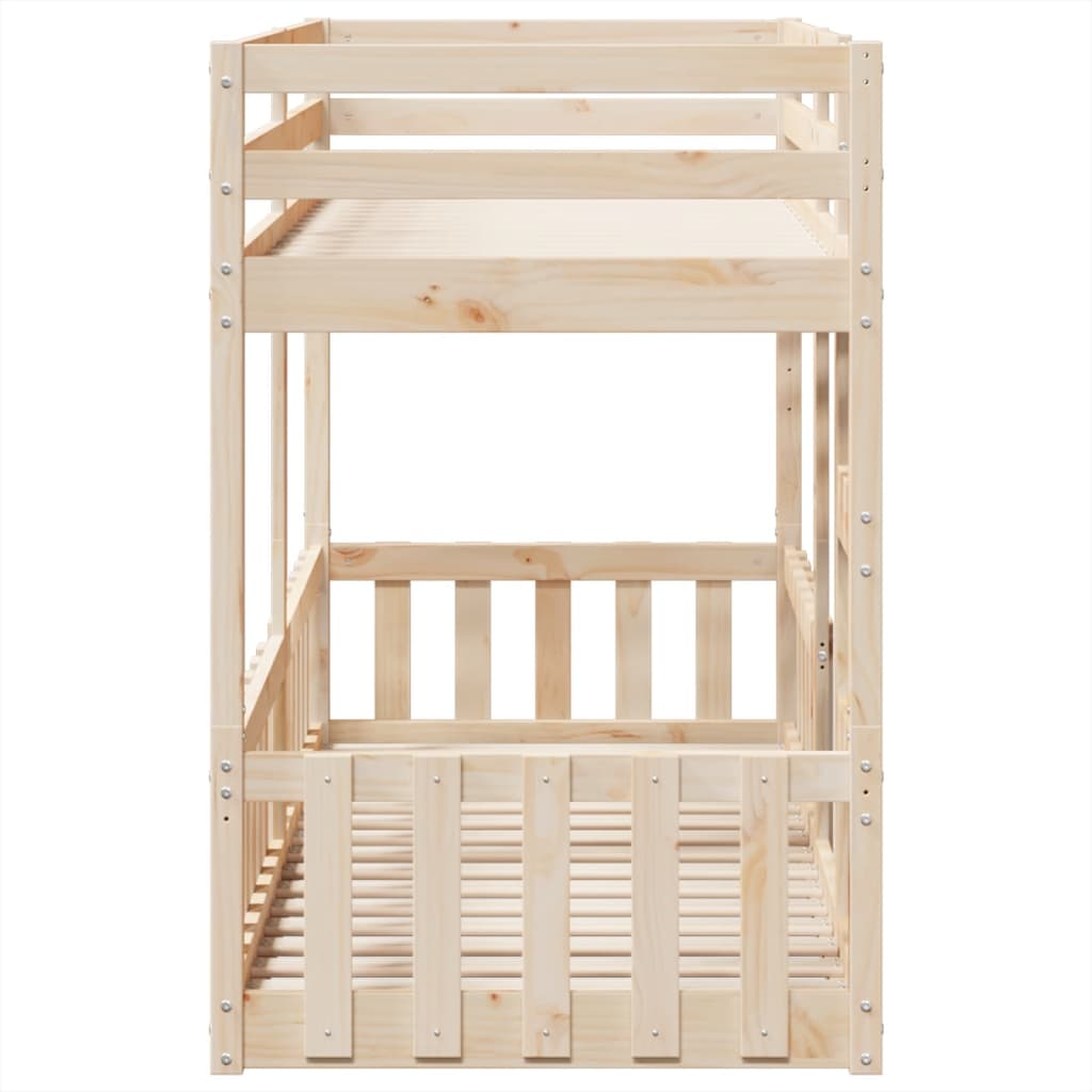 Litera de 90x190 cm de madera de pino sólido