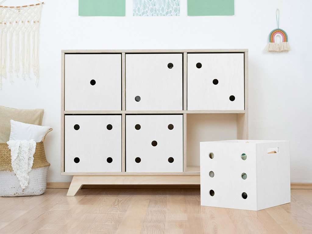 Dados de caja de almacenamiento de madera