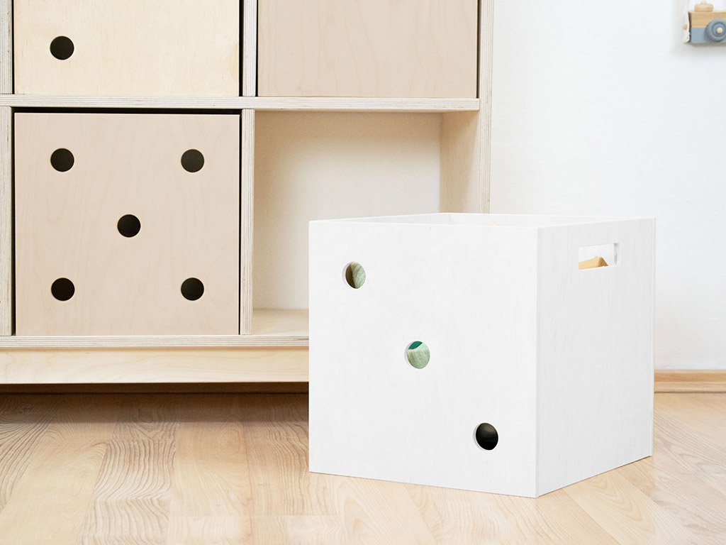 Dados de caja de almacenamiento de madera