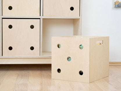 Dados de caja de almacenamiento de madera