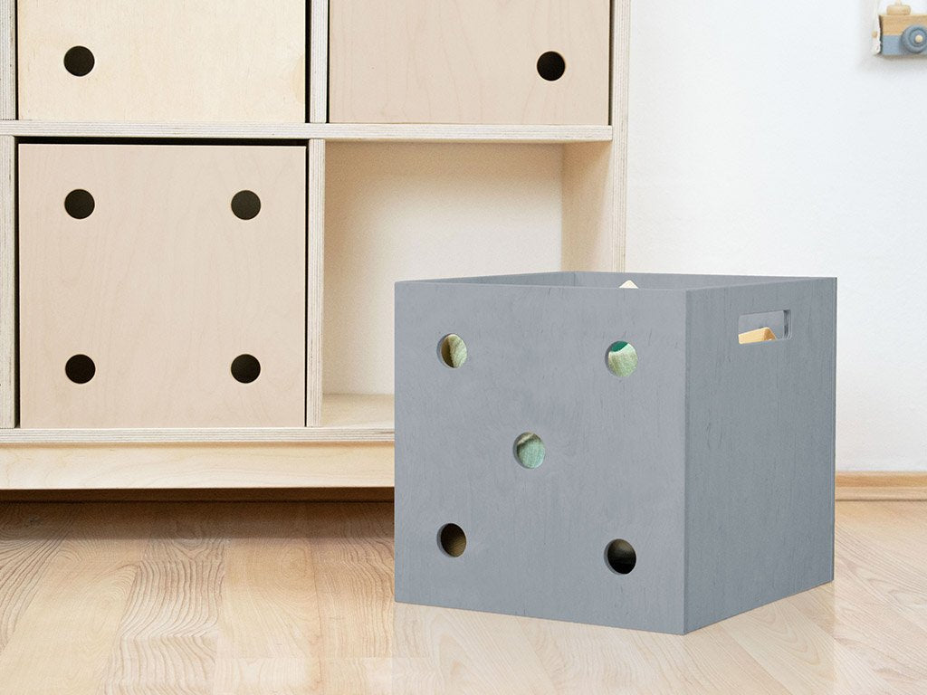 Dados de caja de almacenamiento de madera