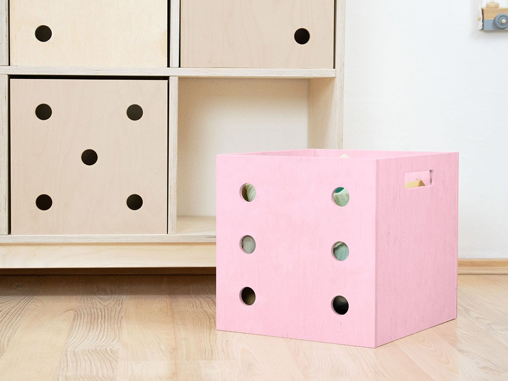 Dados de caja de almacenamiento de madera