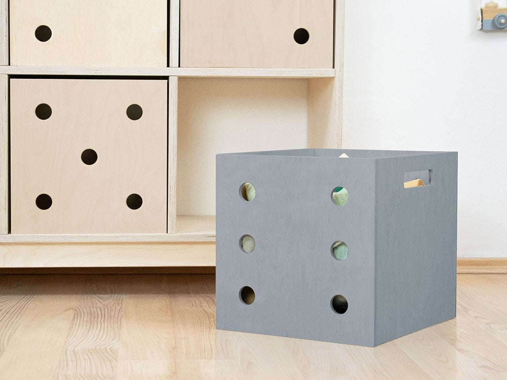 Dados de caja de almacenamiento de madera