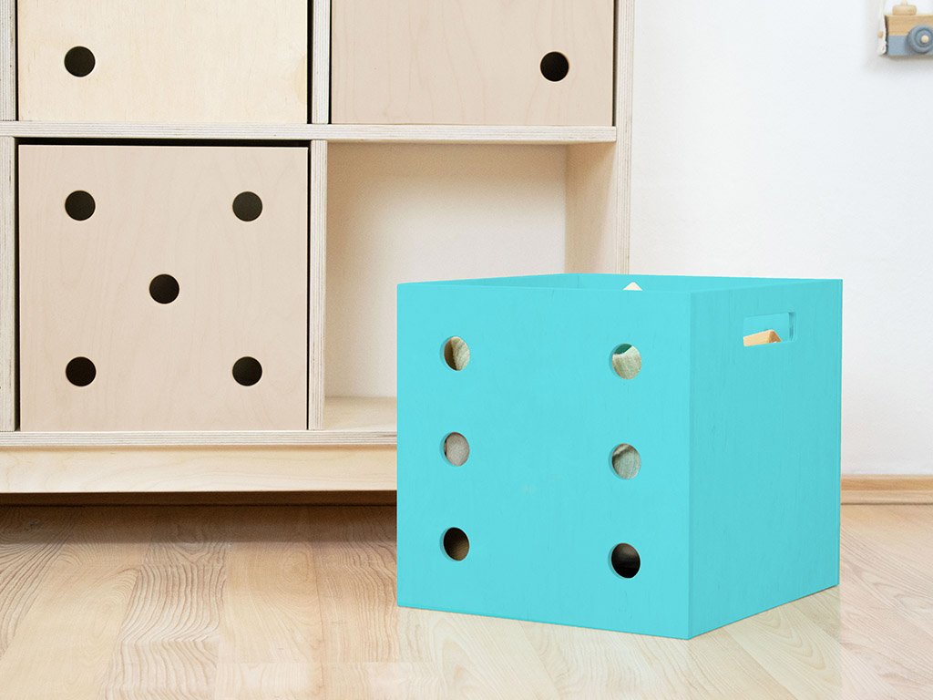 Dados de caja de almacenamiento de madera