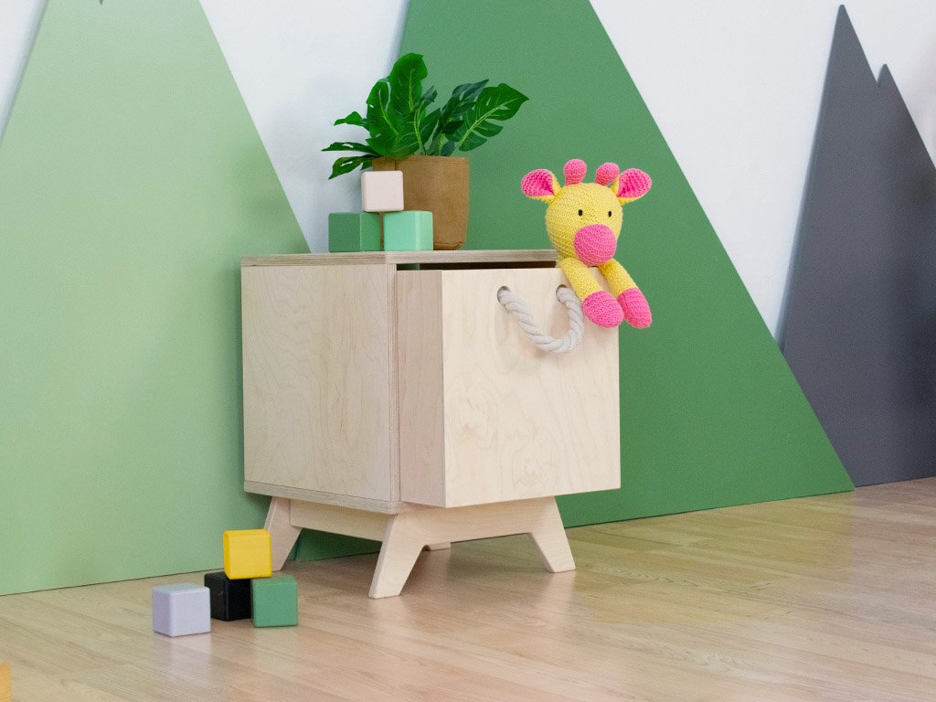 Boîte de rangement en bois BOKS avec corde