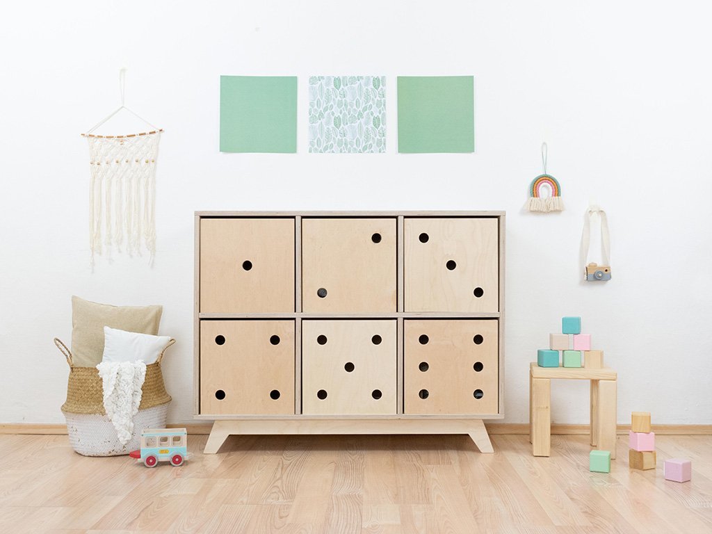 Dados de caja de almacenamiento de madera