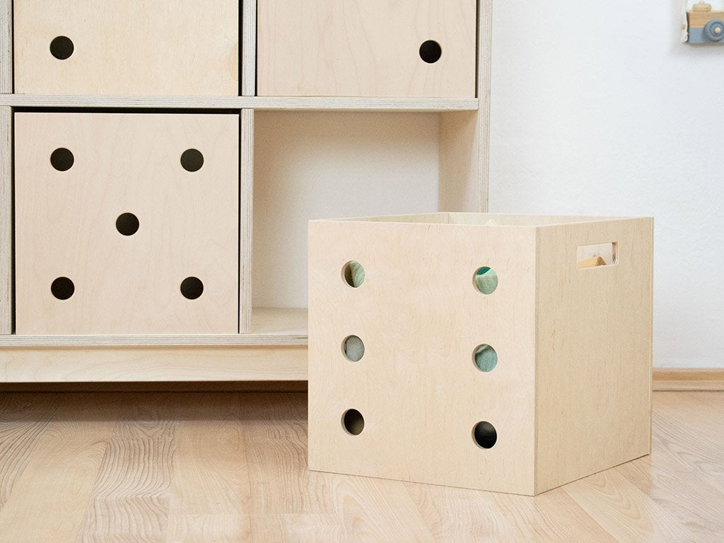 Dados de caja de almacenamiento de madera