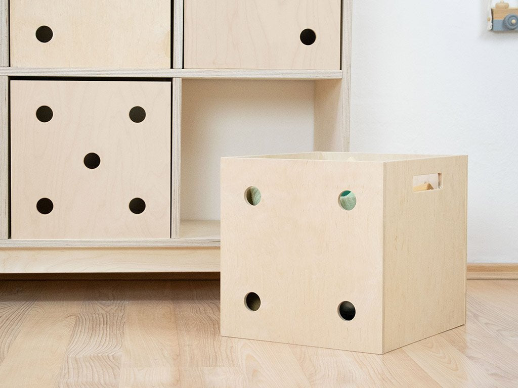 Dados de caja de almacenamiento de madera