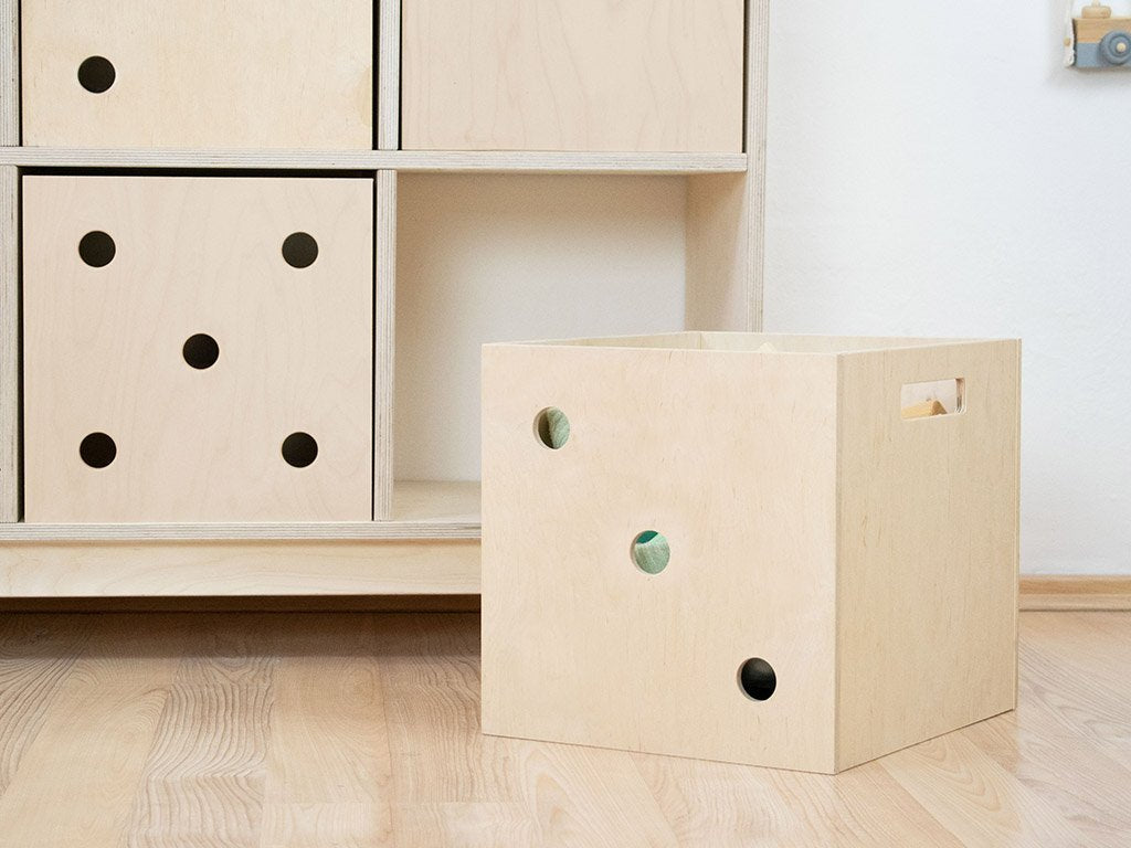 Dados de caja de almacenamiento de madera