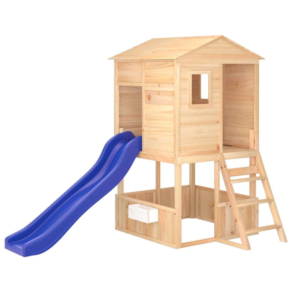 Structure of outdoor games house with slide for solid pine children