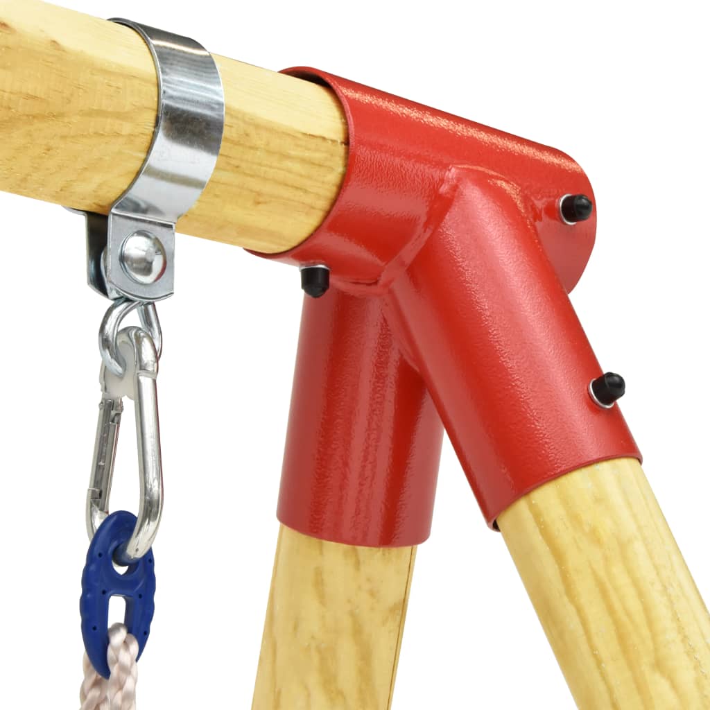 Double wooden swing
