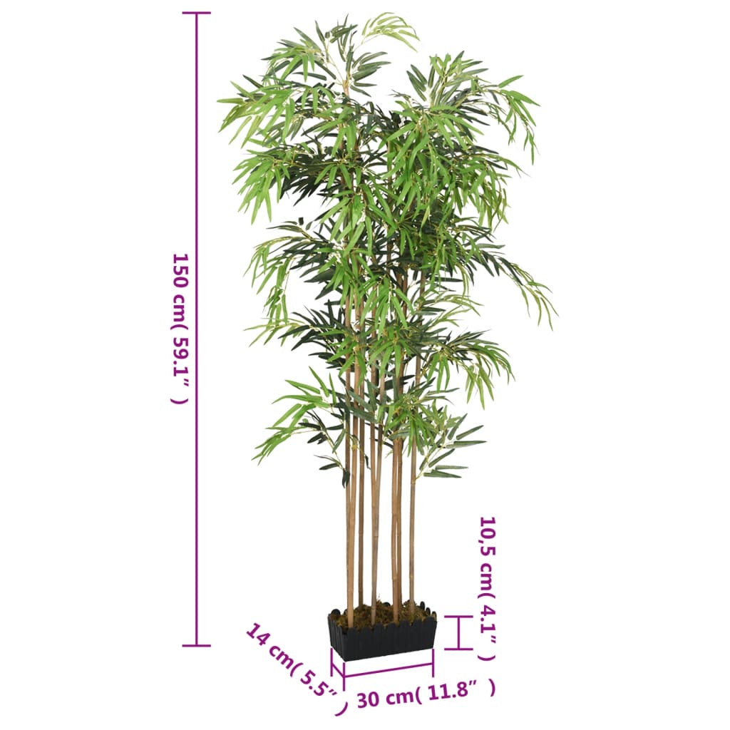 Planta de panela de bambu artificial 1095 folhas 150cm