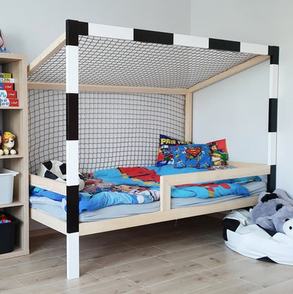 Capa de futebol de cama infantil com gaveta