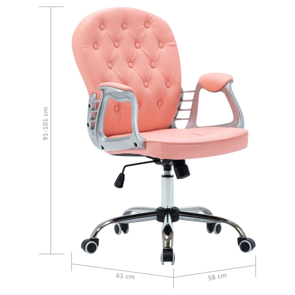 Chaise de bureau pivotante Rose Similicuir MADOKA