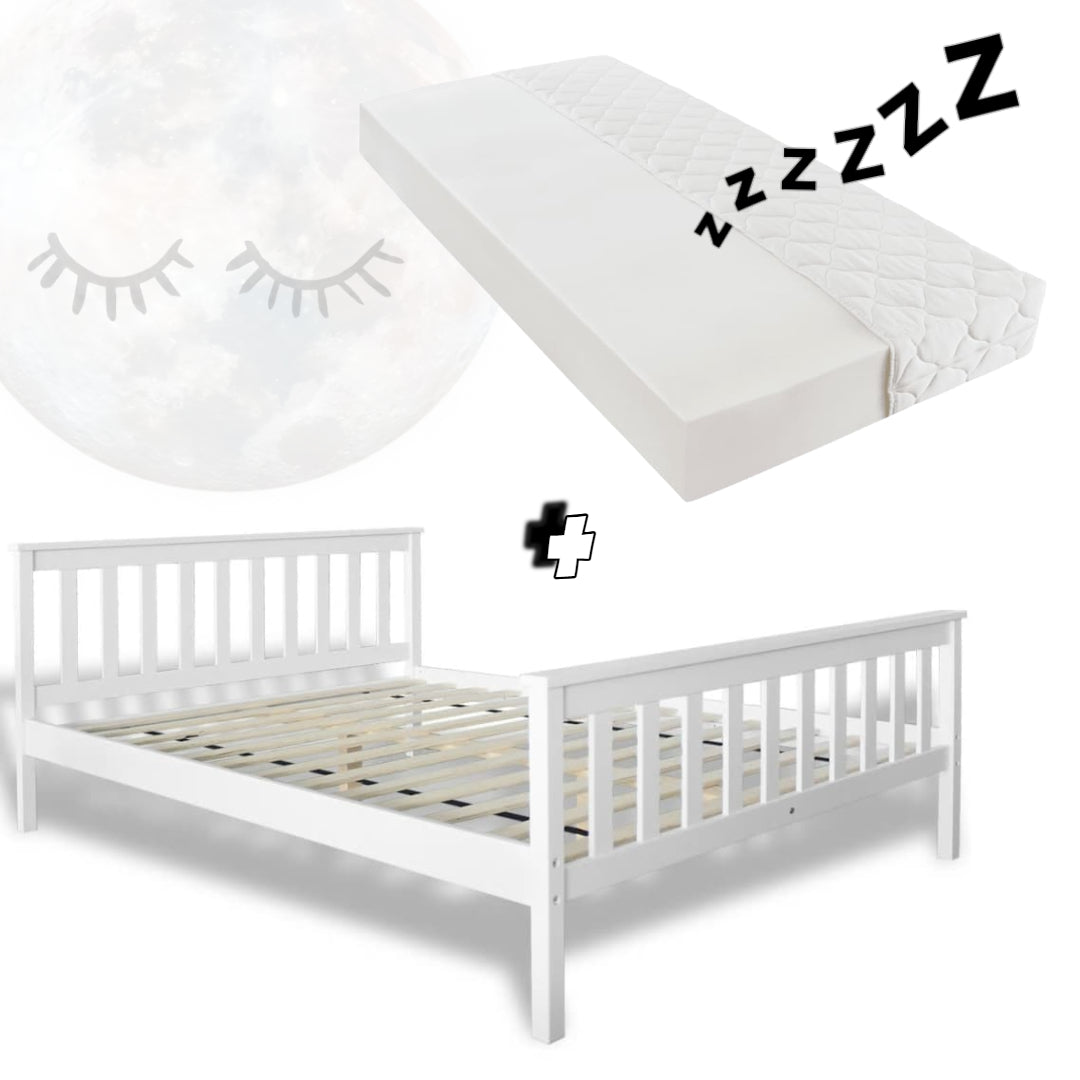 Ensemble lit BRASCO et matelas 140x200cm