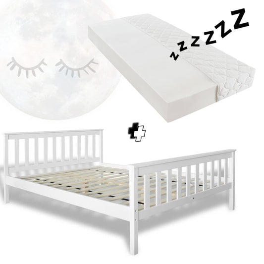 Ensemble lit BRASCO et matelas 140x200cm