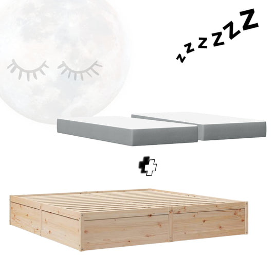 Pack Lit et matelas PAQUITO 200x200cm