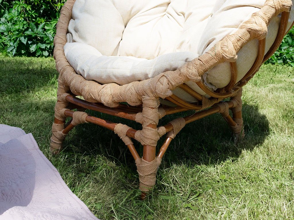 Fauteuil rond de jardin en bois de saule CLER