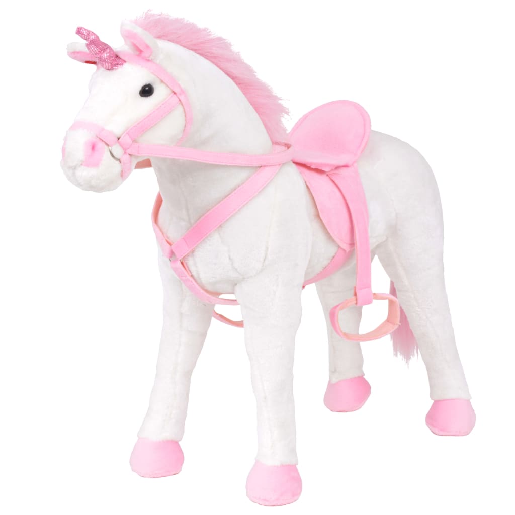 Jouet en peluche Licorne blanc et rose