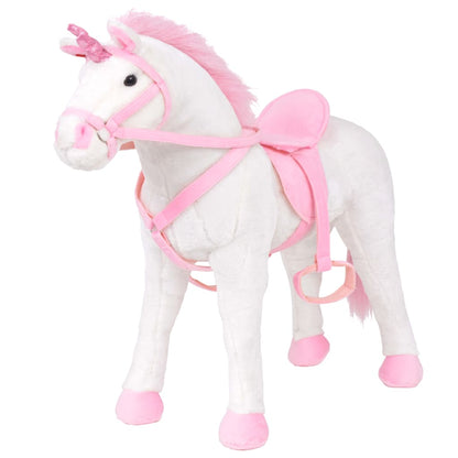 Jouet en peluche Licorne blanc et rose