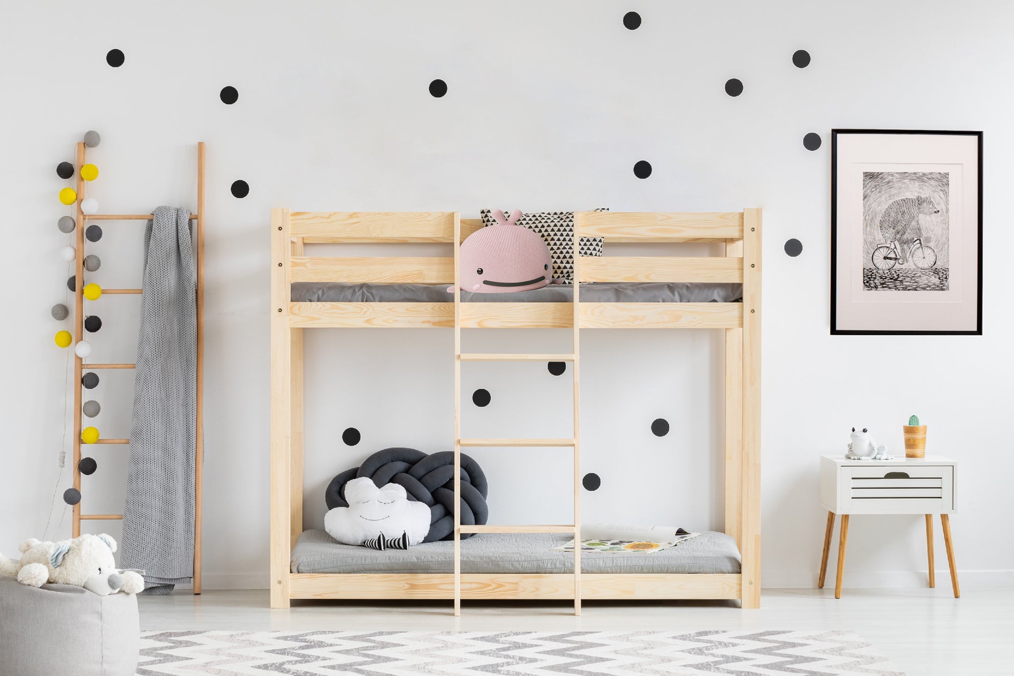 Cama alta baja con cajones de almacenamiento y cómoda, marco de litera de  madera individual sobre individual para 2 niños, modernas camas altas  junior