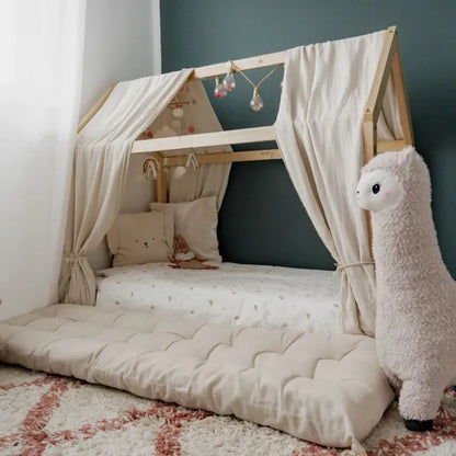 Solid pine wood child bed frame 80x160 cm