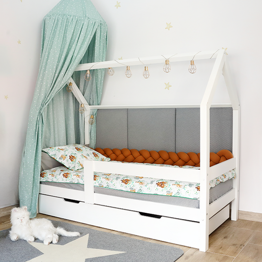 Mia white cabin bed with drawer