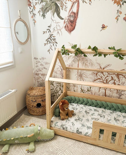 Lit Cabane enfant avec barrières à barreaux