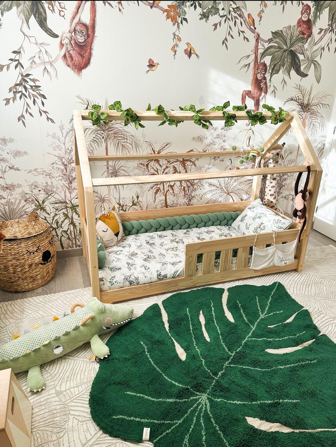 Cama de cabine infantil com barras barreiras