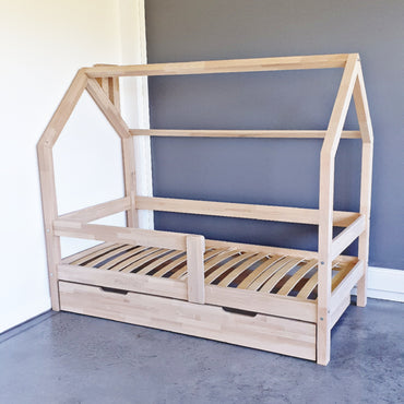 Option / kit de montants verticaux (pieds) pour lit cabane en bois de Hêtre