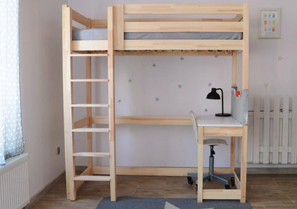 Lit haute mezzanine avec bureau MIA