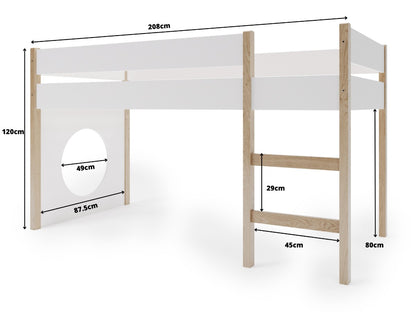 Lit mezzanine mi-hauteur GROTT