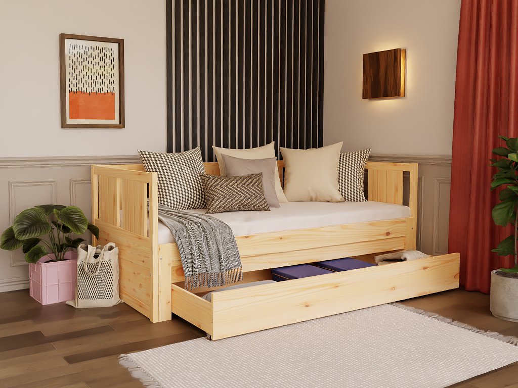 Children's bed with evolutionary fense drawer