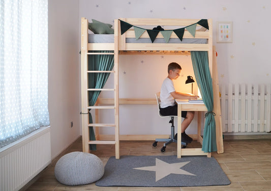 Lit haute mezzanine avec bureau MIA
