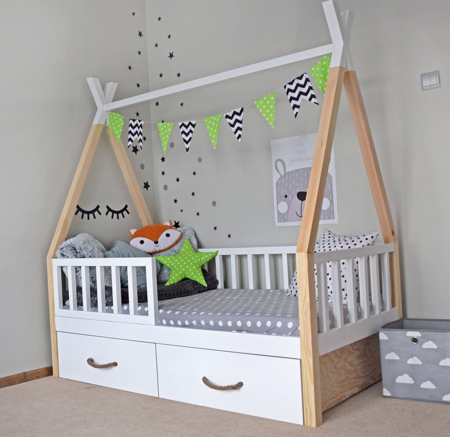 Tipi Benny bed with drawer