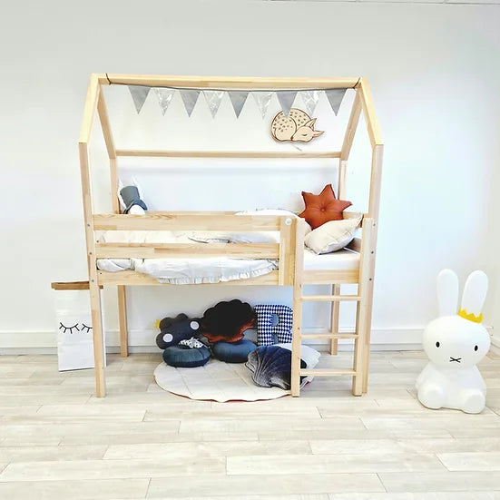Kit, um ein MIA -Kabinenbett mit Barrieren in eine Mezzaninhüttenhöhe 55 oder 70 cm zu verwandeln
