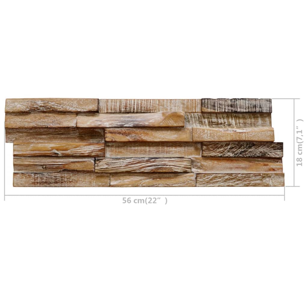 Pannelli di rivestimento a parete 10pcs teak riciclato