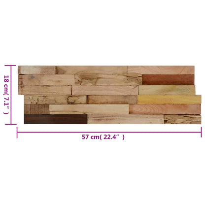 Pannelli di copertura murale da 10 pezzi in teak riciclato